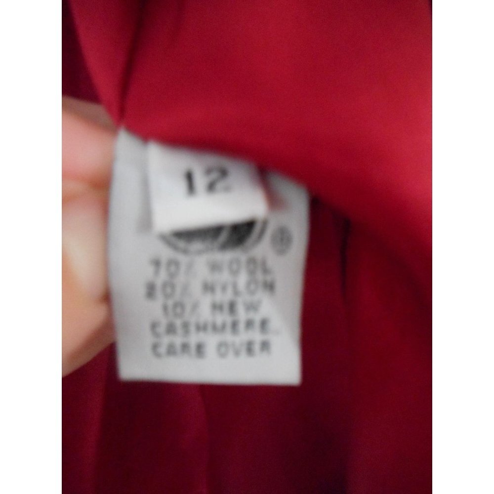 Vintage Red Wool cashmere blend Lined Coat Size 12 - Picture 4 of 5